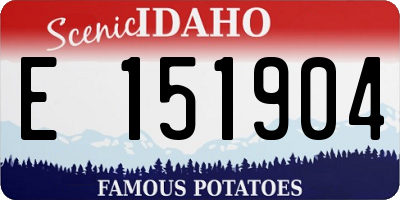 ID license plate E151904