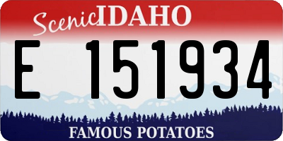 ID license plate E151934