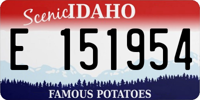 ID license plate E151954