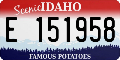 ID license plate E151958