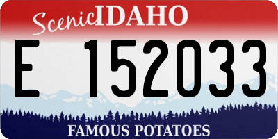 ID license plate E152033