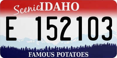 ID license plate E152103