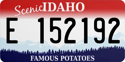 ID license plate E152192