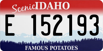 ID license plate E152193