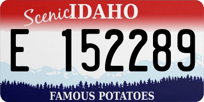 ID license plate E152289