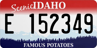 ID license plate E152349