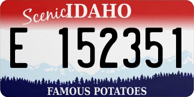 ID license plate E152351