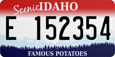 ID license plate E152354