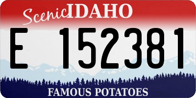 ID license plate E152381