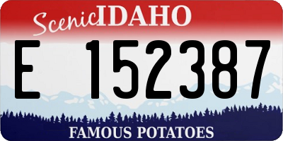 ID license plate E152387