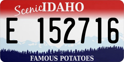 ID license plate E152716
