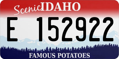 ID license plate E152922