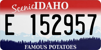 ID license plate E152957
