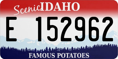 ID license plate E152962