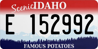 ID license plate E152992