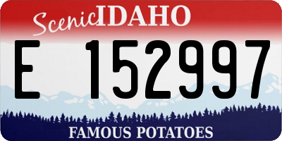 ID license plate E152997