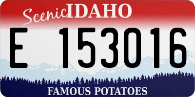 ID license plate E153016