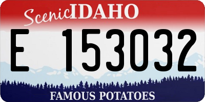 ID license plate E153032
