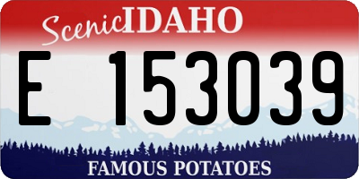 ID license plate E153039