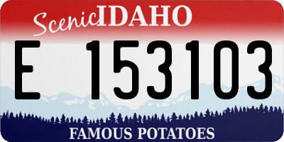 ID license plate E153103
