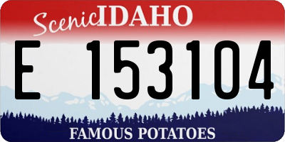 ID license plate E153104