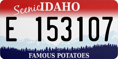 ID license plate E153107
