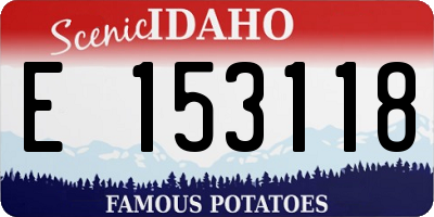 ID license plate E153118