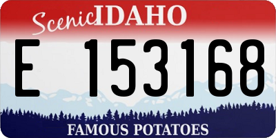 ID license plate E153168