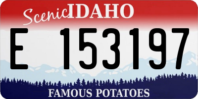 ID license plate E153197