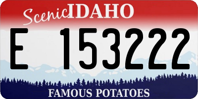 ID license plate E153222