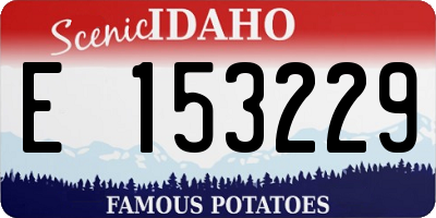ID license plate E153229