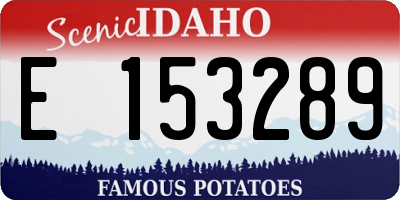 ID license plate E153289