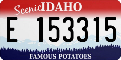 ID license plate E153315