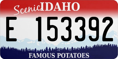 ID license plate E153392
