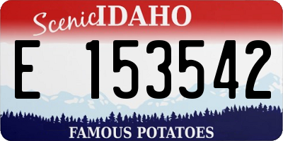 ID license plate E153542