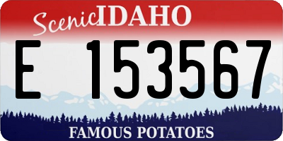 ID license plate E153567