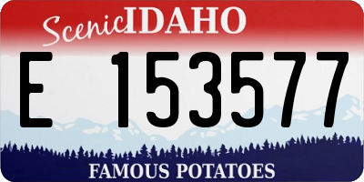ID license plate E153577