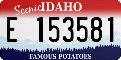 ID license plate E153581