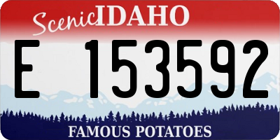 ID license plate E153592