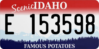 ID license plate E153598