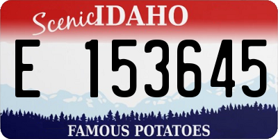 ID license plate E153645