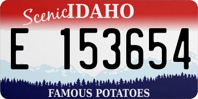 ID license plate E153654