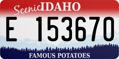 ID license plate E153670