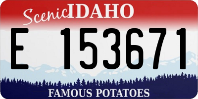 ID license plate E153671