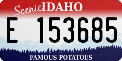 ID license plate E153685