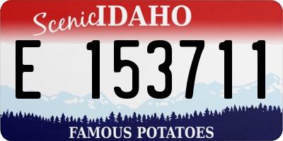 ID license plate E153711