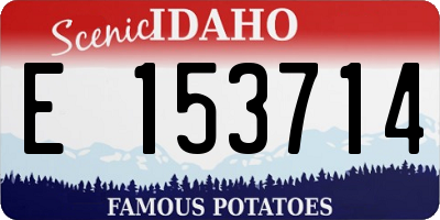 ID license plate E153714