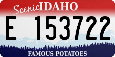 ID license plate E153722