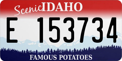 ID license plate E153734