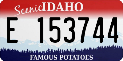 ID license plate E153744